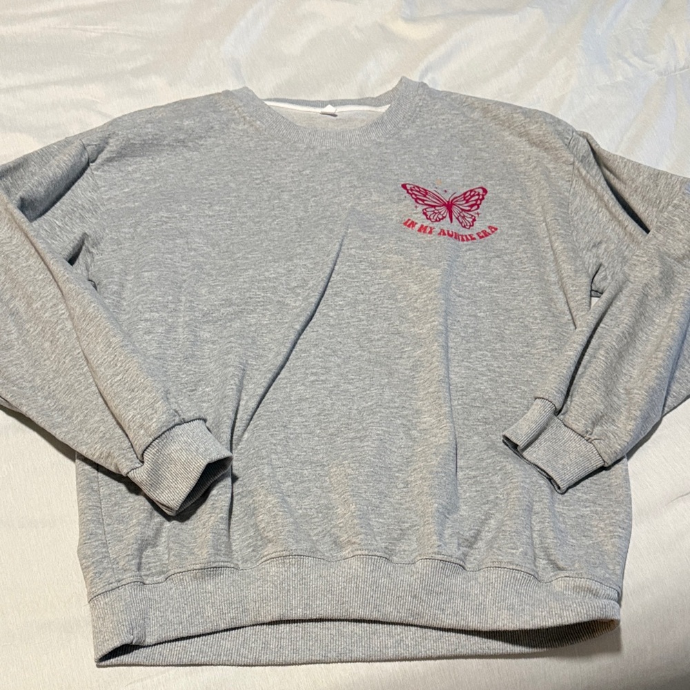 In My Auntie Era Sweatshirt with Pink Butterfly Design